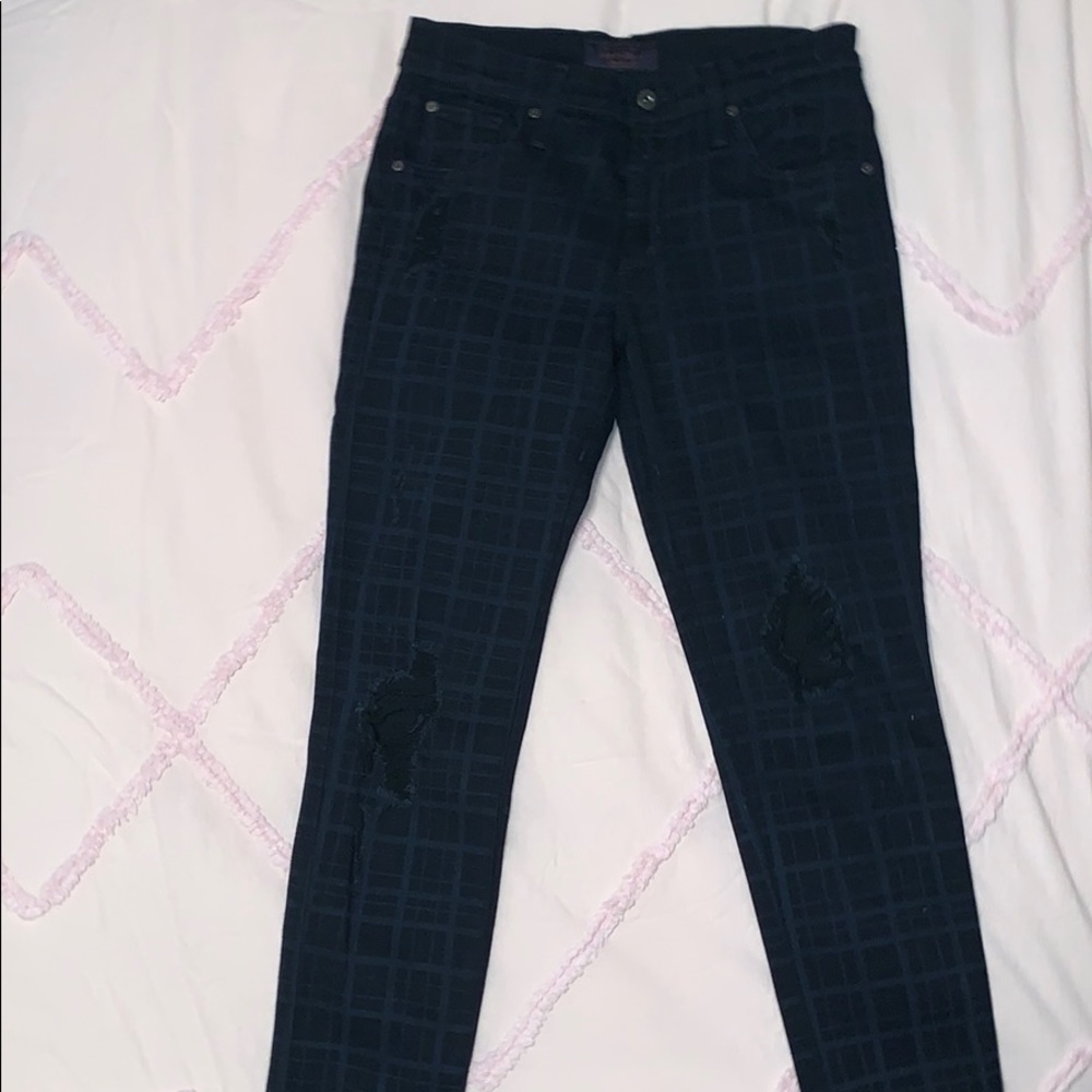 James Jean Twiggy Plaid Skinny Jean